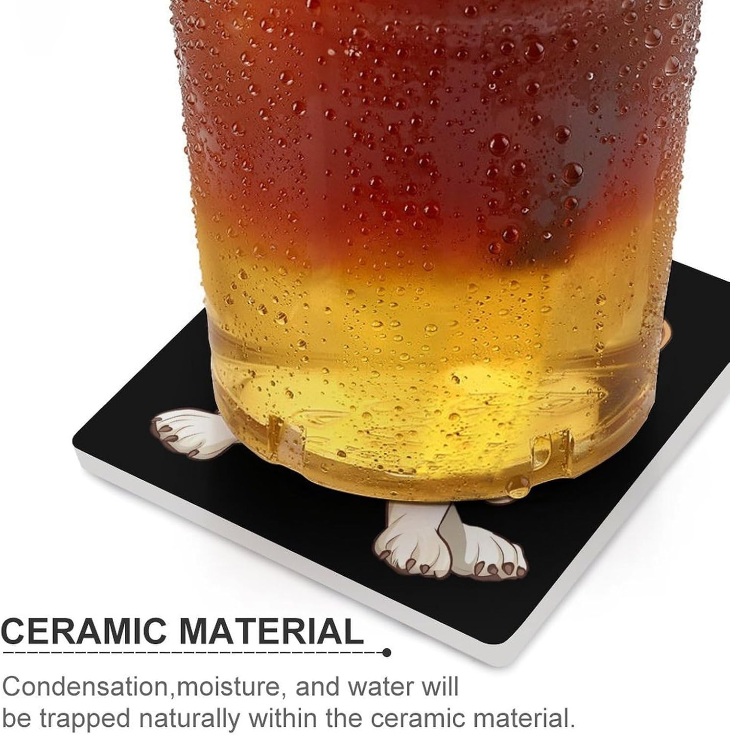 Jack Russell Terrier Dog Funny Ceramic Coasters for Drink Absorbent Cup Holders Tabletop Protection