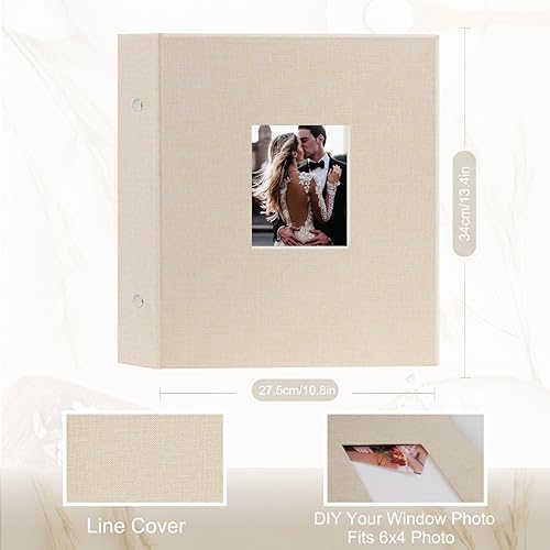 Miniatura 2 de Artmag Álbum de Fotos de Tela 4x6 400 Gran Capacidad para Familia Boda Aniversario Álbum de Lino con Capacidad para 400 Fotos Verticales (400
