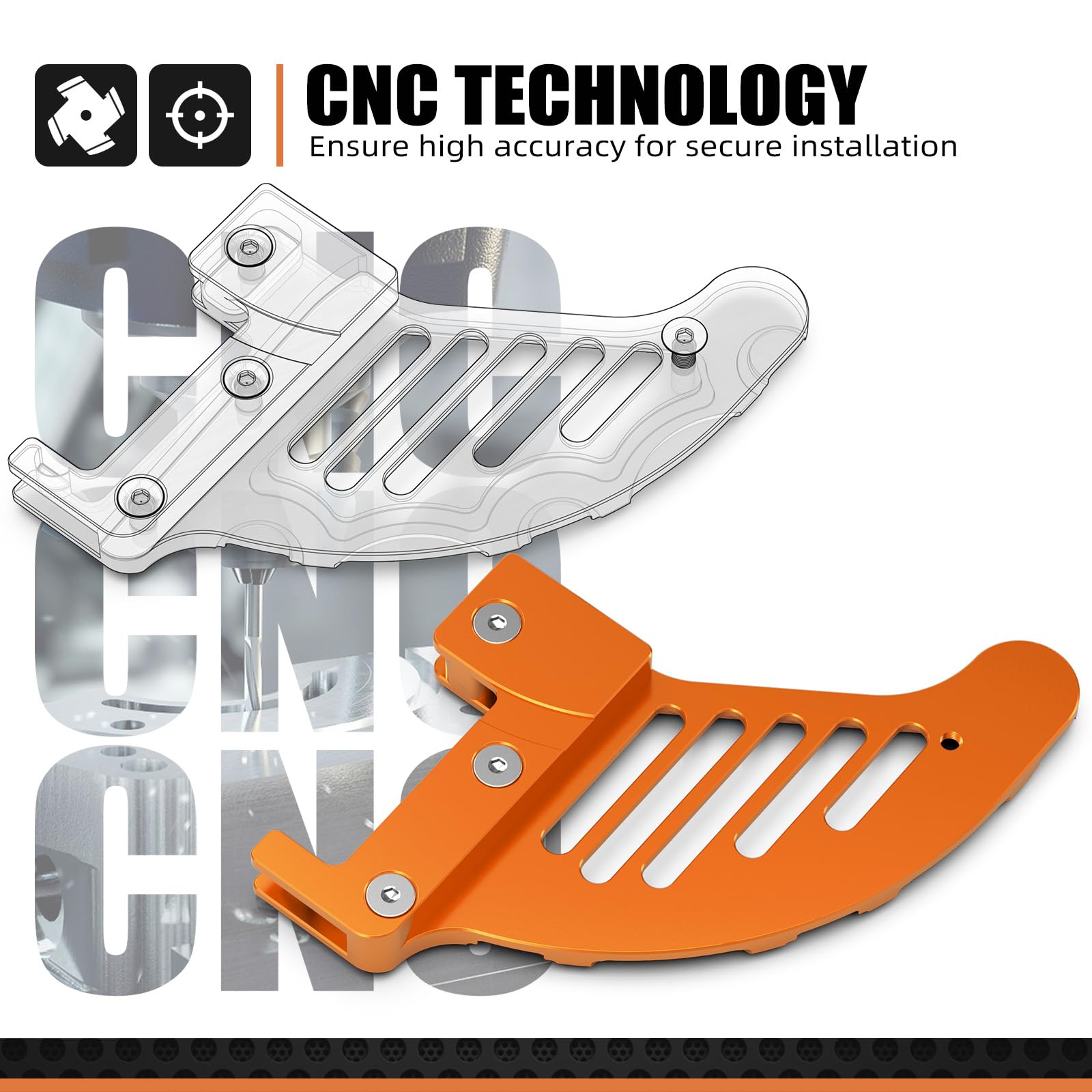 NICECNC Protector de Disco de Freno Trasero Naranja Compatible con KTM 125-530 XCW/XCF-W/EXC/EXC-F/SX/SXF/XC/XCF/6 Days/TPI 2004-2022 Ver Ajuste | Compatible con KTM 125-530 XCW/XCF-W/EXC/EXC-F/SX/SXF/XC/XCF/6 Days/TPI 2004-2022