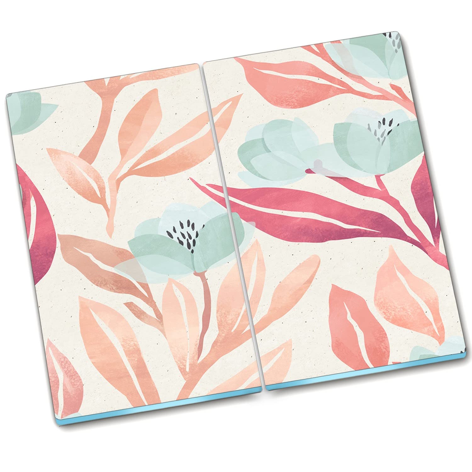 Plaque de protection de poêle en verre 2x30x52 cm Fleurs Décormat pour cuisine