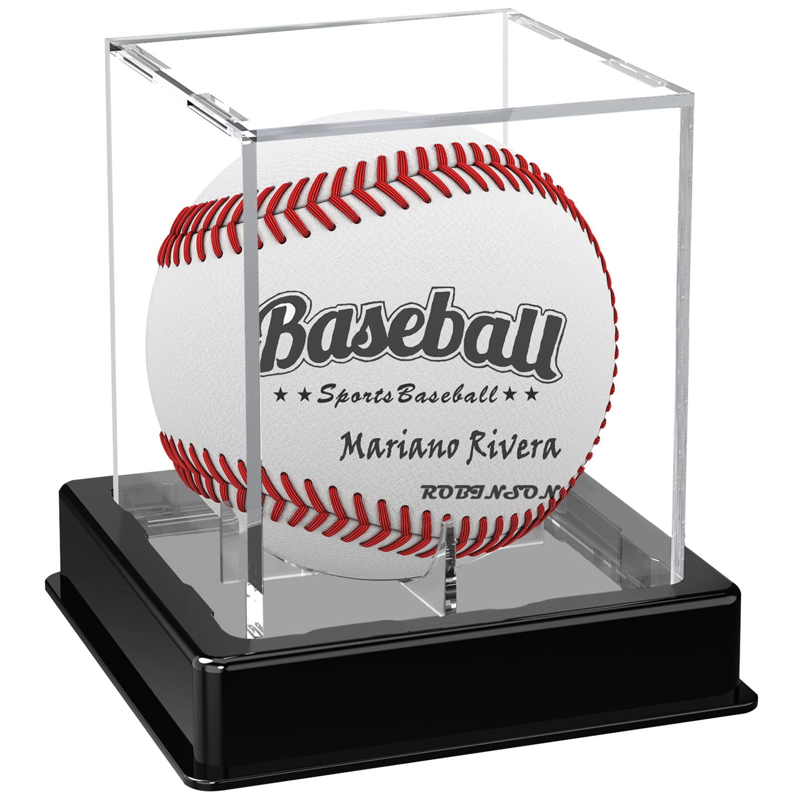 Baseball Display Case, Upgraded Baseball Holder Clear Ball Display Cube Box, UV Protected Baseball Storage Official Size Box, Acrylic Memorabilia Display Case for Baseball
