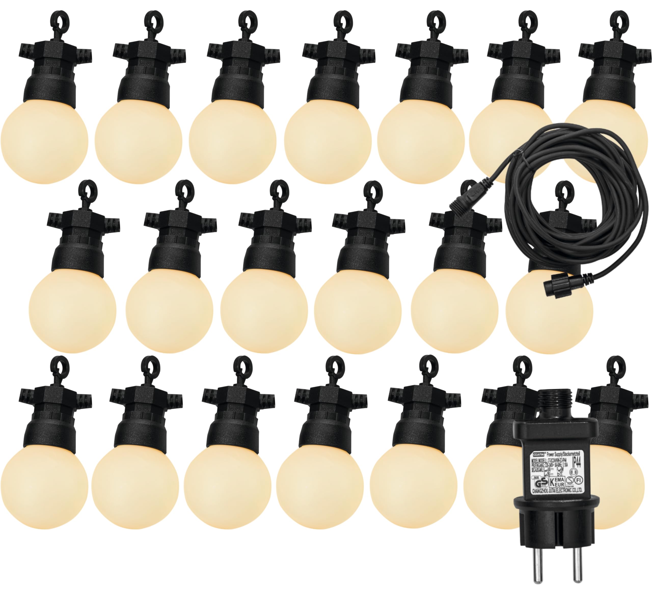 Luxform - Festoon Lights - 24V LED - 20 Bulbs - Opal