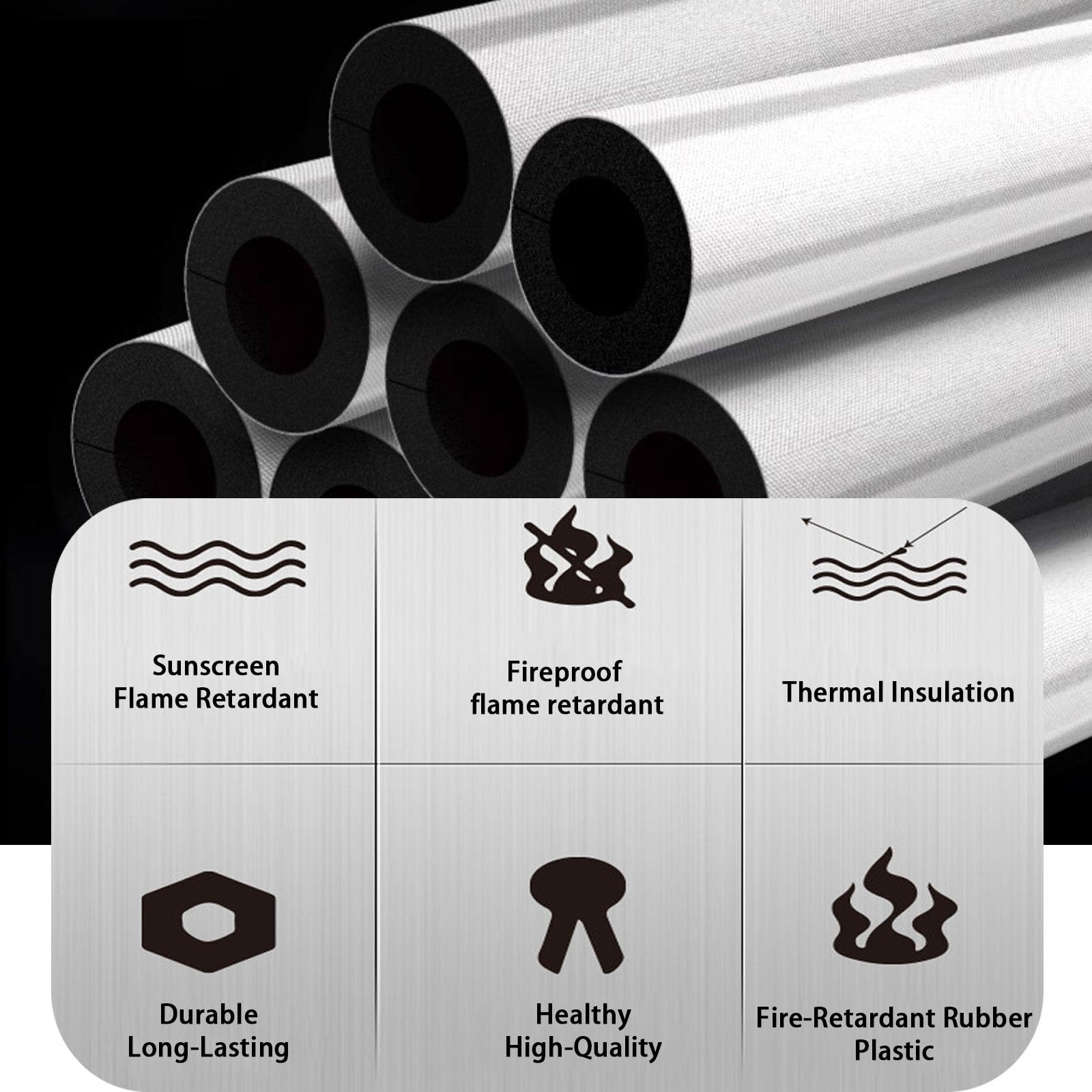 Coquilla Aislante - Tubo de Espuma De Aluminio Autoadhesivo, Tubo Espuma Aislante para Aire Acondicionado y Tuberías de Agua, 10-50mm Aislamiento de Tuberías