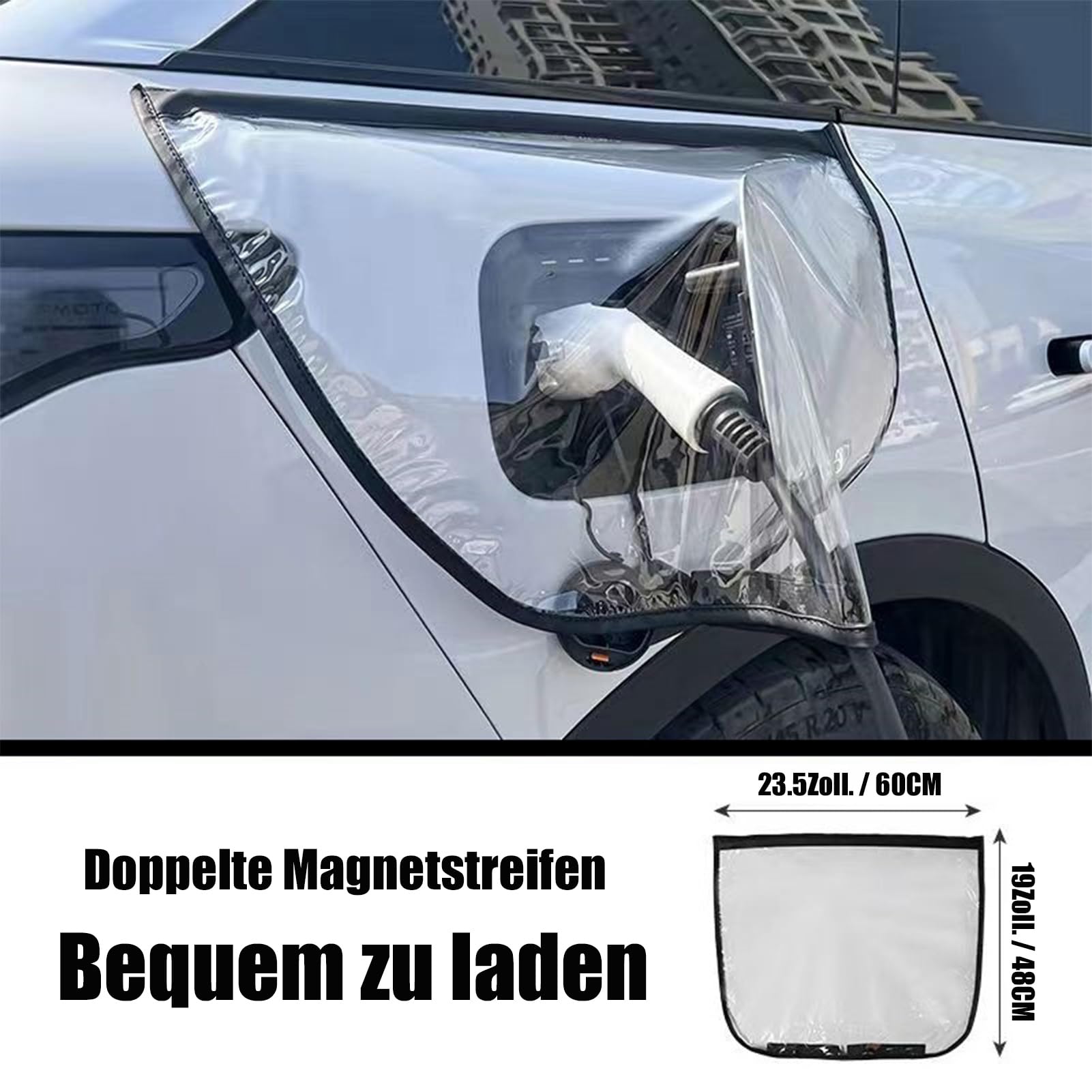 MIUPOO EV osłona magnetyczna na złącze ładowania, gniazdo ładowania, osłona przeciwdeszczowa do większości samochodów elektrycznych.