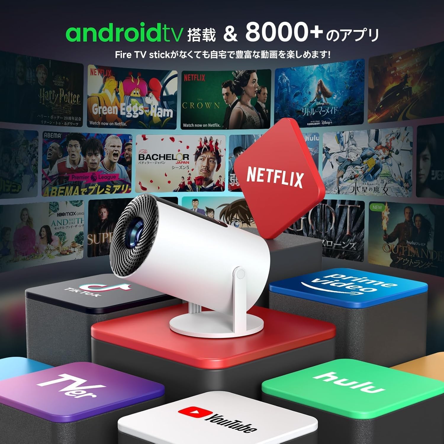 Mifen 4Kプロジェクター 本体 Amazon.co.jp: プロジェクター 家庭用 小型 21000LM Android TV