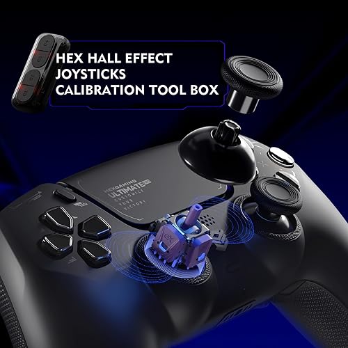 Miniatura 4 de HEXGAMING ULTIMATE PRO Gaming Controller Compatible with ps5/PC/Mobile - 4 Back Buttons, 6 Custom Profiles, Adjustable Triggers, 8 Swappable Caos