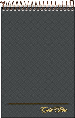 Ampad Gold Fibre Steno Book, 6 x 9 pulgadas, regla Gregg, cubierta gris, 100 hojas (20-808R)