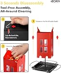iBorn Bird Feeder House, Metal Bird Feeders for Outdoors Hanging,Double-Sided Metal Hanger & Weatherproof, Easy to Clean & Refill, 2.2 Lbs Capacity, Red