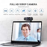 Vista 3 de Webcam with Microphone 1080P HD Web Camera, 672 USB Desktop Web Cam Facecam Video Cam for Streaming Gaming Conferencing Mac Windows PC Laptop