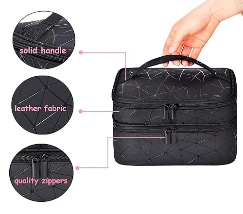 Miniatura 10 de ZFZGFRCS Estuche organizador de esmalte de uñas mejorado capacidad para 30 botellas y 1 luz de uñas estuche de transporte de esmalte de uñas de