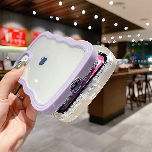 Miniatura 4 de Funda para iPhone 11 con bonito diseño de borde ondulado, transparente, delgada, suave, TPU bonita funda para teléfono para niñas y mujeres,