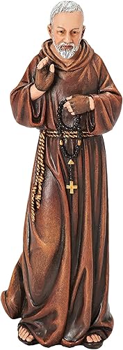 Josephs Studio by Roman - Figura de Padre Pio para colección renacentista a escala de 6 pulgadas 6 pulgadas de alto mezcla de resina y piedra regalo
