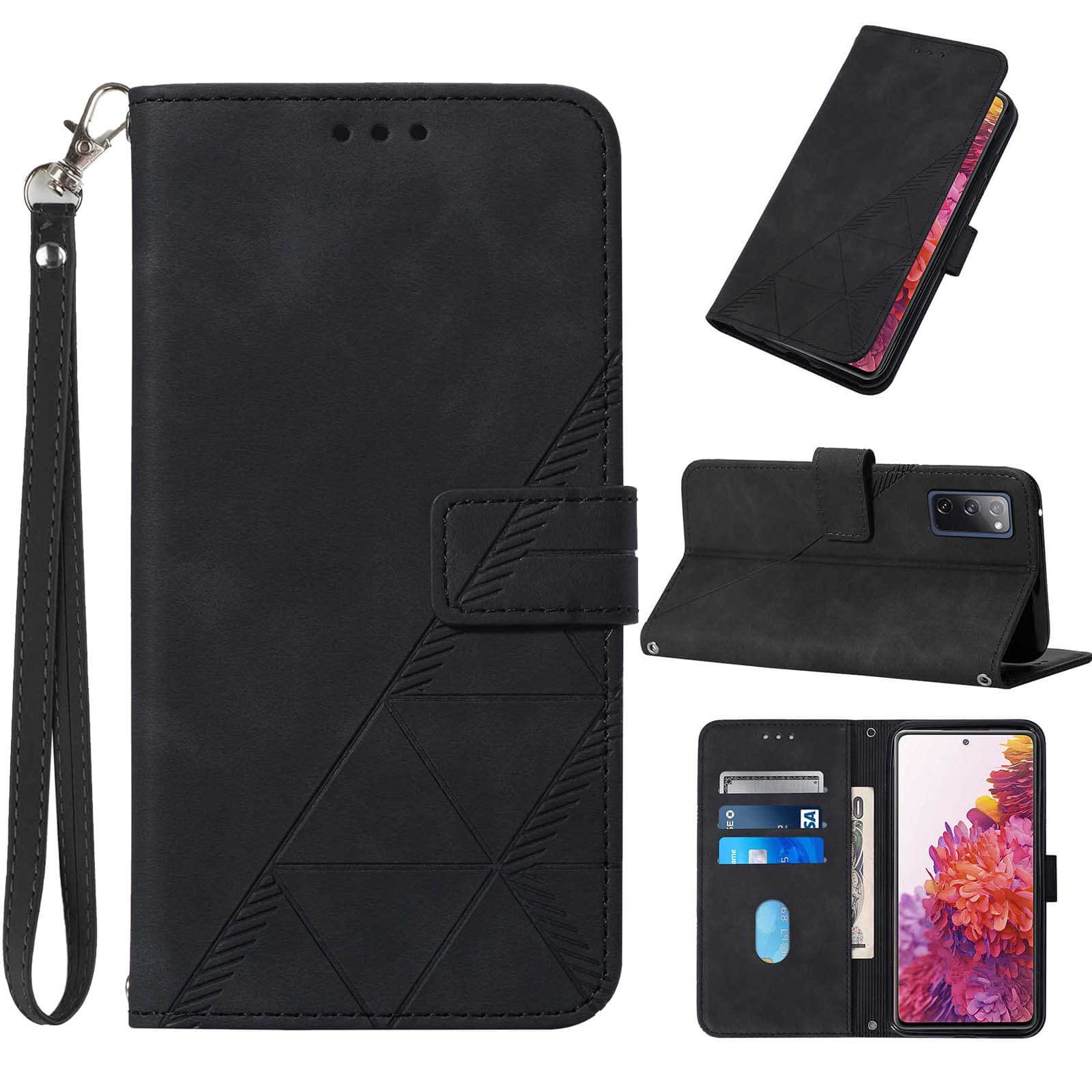 Moment Dextrad for Galaxy S20 FE Case Wallet, Card Holder Slots, Wrist Strap, TPU Interior Protective, Stand PU Leather Folio Flip Cover for Samsung S20 FE 6.5 inch (Black)
