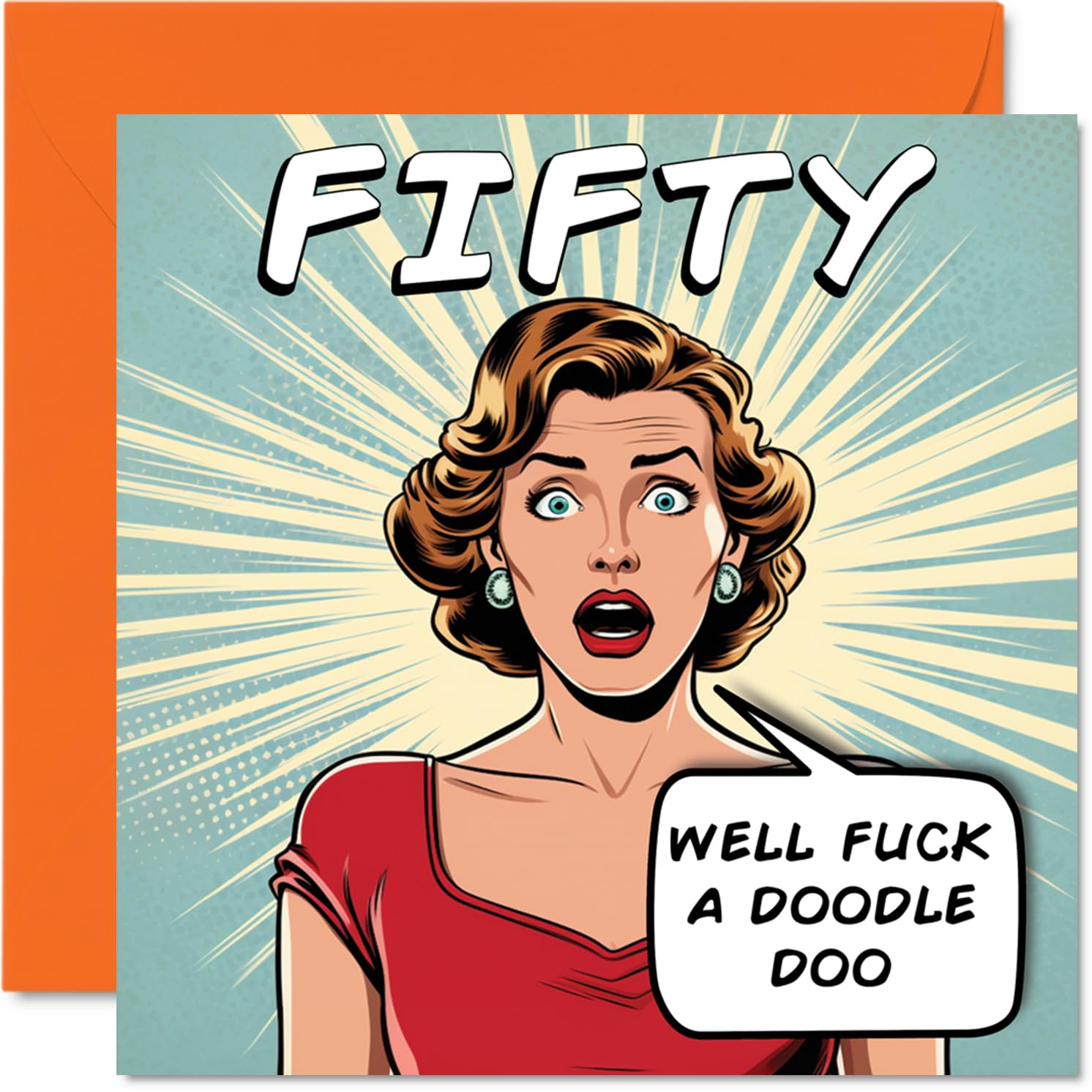 Stuff4 Funny 50th Birthday Card - Comic Years - Hilarious Rude Joke, Unique Greeting Cards - Happy Birthday Humor for Dad, Mom, Grandpa, Grandma, Friends, or Colleagues - 5.7 x 5.7 Inch