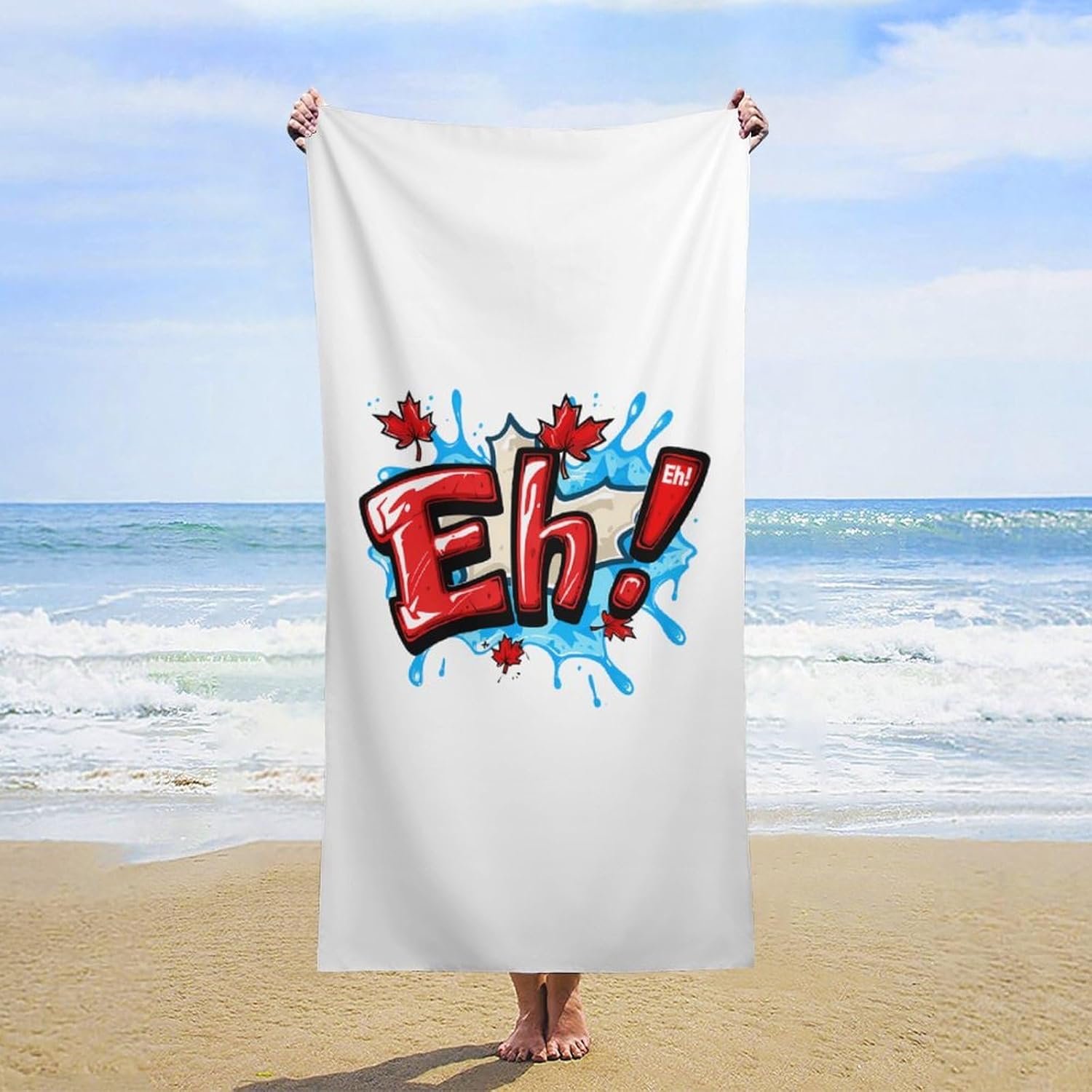 Canada Eh Red Maple Leaf Bath Towel Beach Towels Quick Dry Oversized Bath Blanket Highly Absorbent Towel for Women Men 160x80cm
