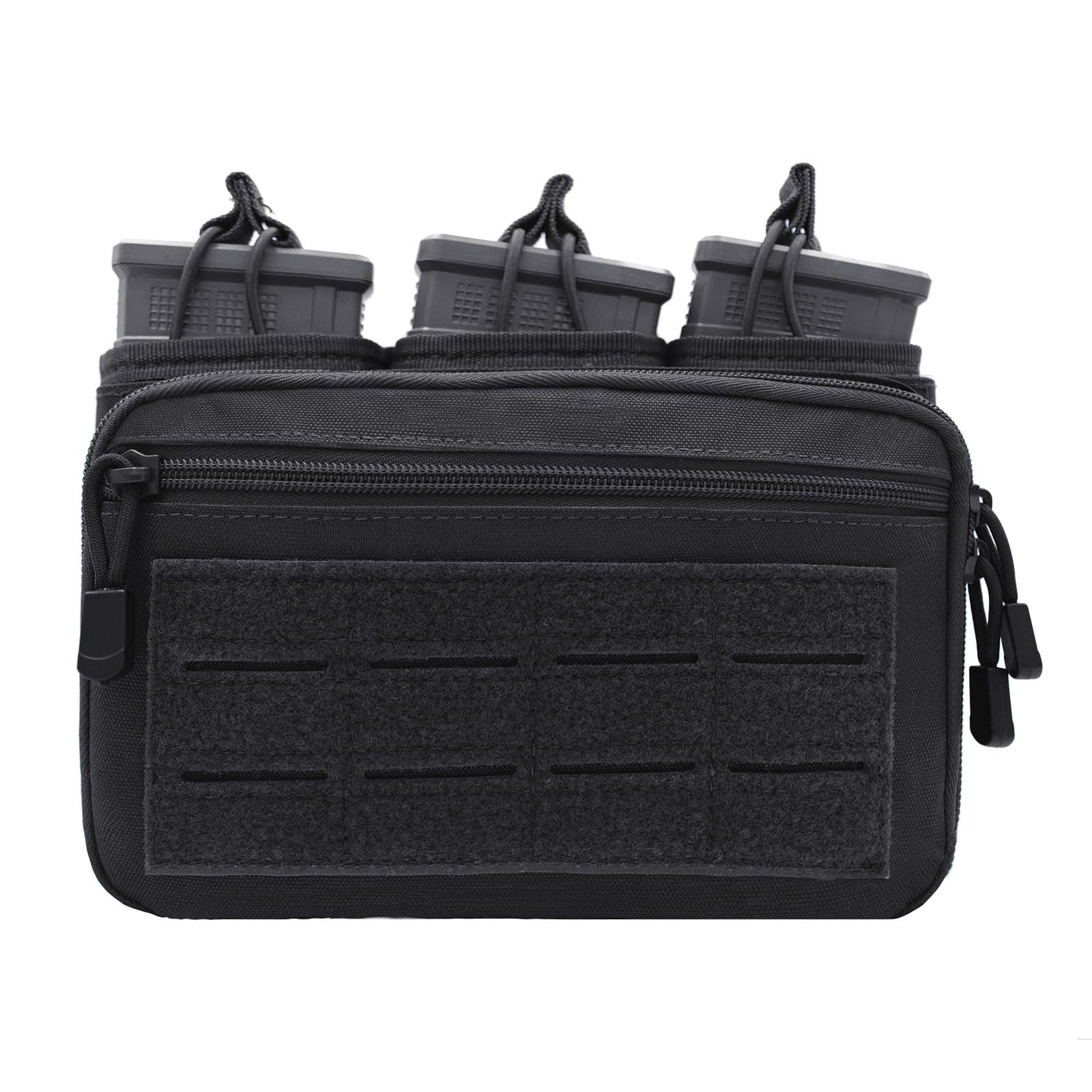 Tactical Mag Admin Pouch Molle Mag Pouch, Open Top Single/Double/Triple Magazine Pouch Holder Carrier for M4 M16 AK AR Glock M1911 92F 9mm Molle Utility Tool Pouch Medical EMT Organizer Black
