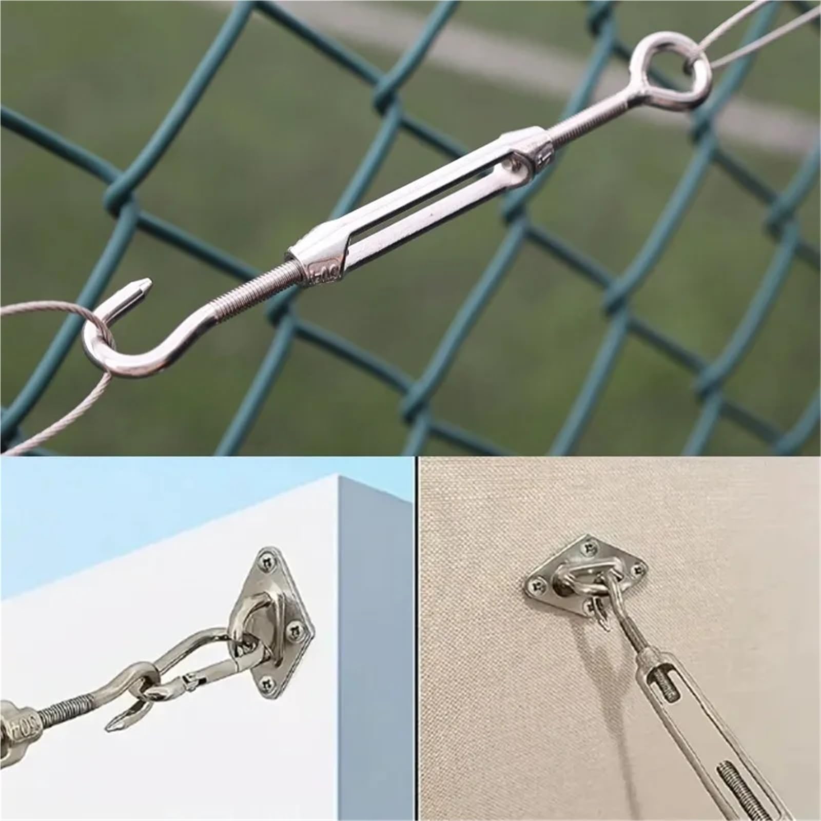 5/10 pezzi di tenditore for cavi metallici da giardino regolabili, for con fibbia for impieghi gravosi, in acciaio inossidabile Tenditori(10PCS,M6)