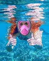 Vista 2 de QingSong Máscara de esnórquel de cara completa para adultos, equipo de esnórquel con soporte para cámara, juego de esnórquel con vista panorámica