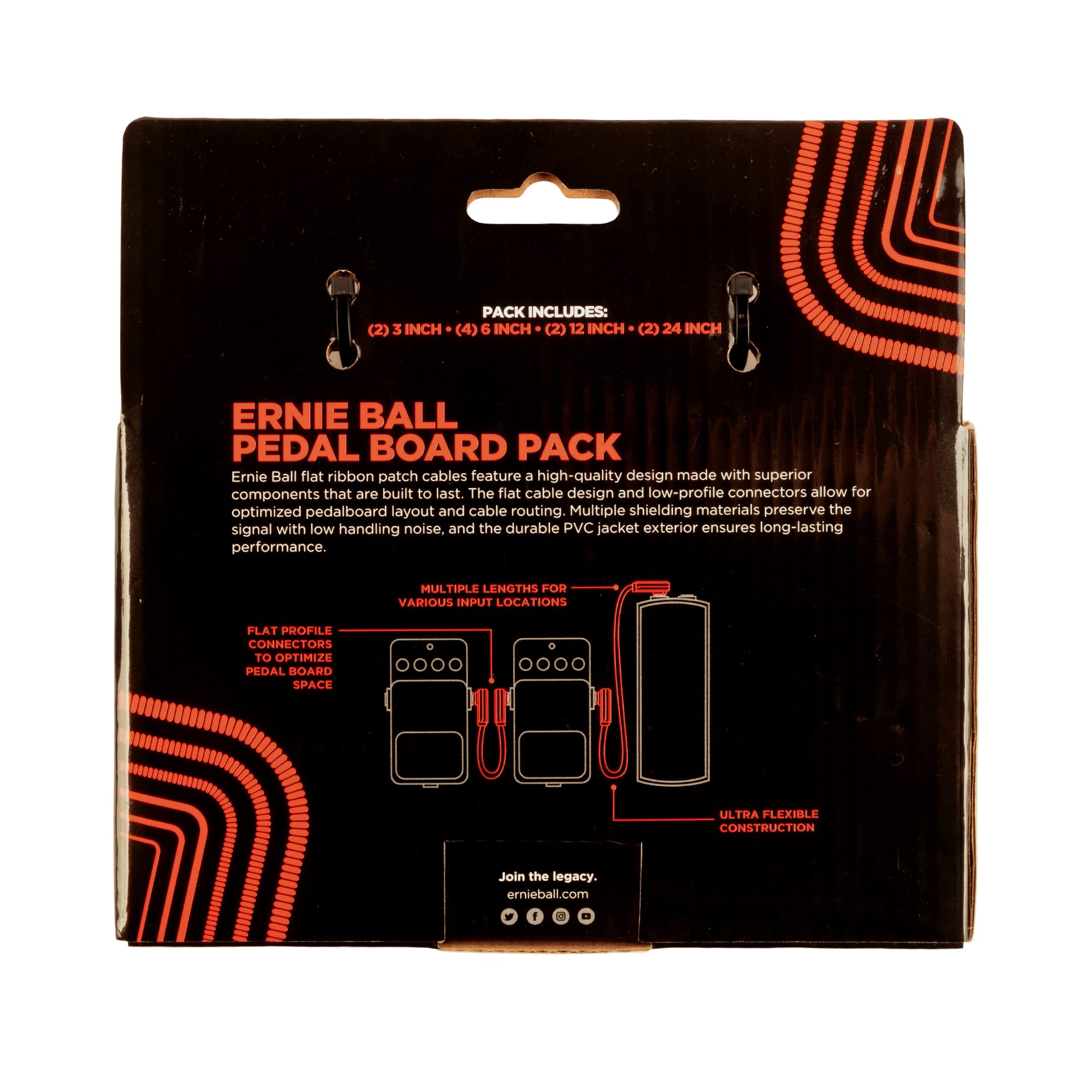 Lot De 3 Câbles Patch MXR Ruban JIM DUNLOP - 7,6 Cm Angle Droit - Qualité Pro Pour Musiciens