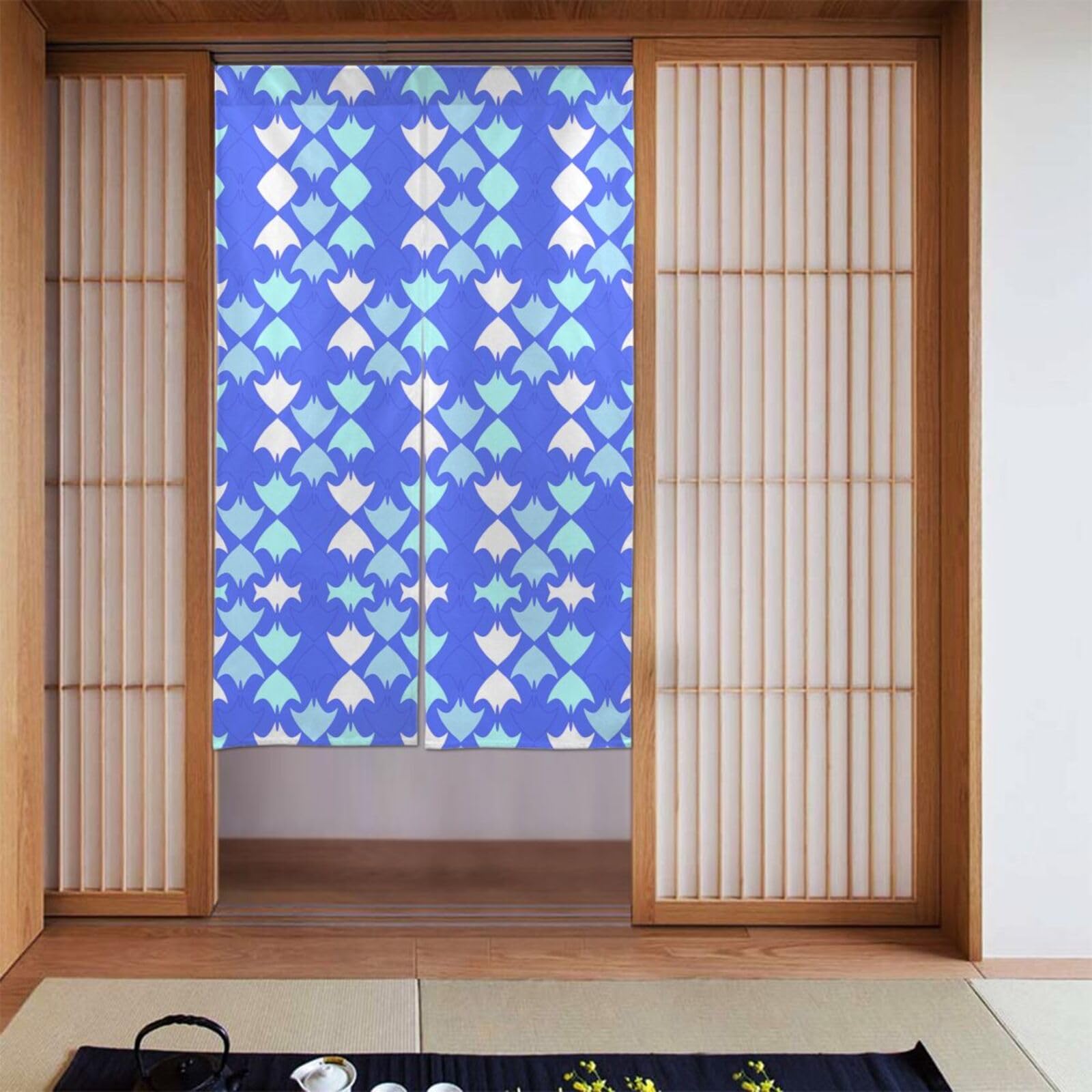 BWPDPXFJ Door Curtain Polyester 86x143cm Rod Pocket 2 Panel Room Divider Light Filtering Abstract