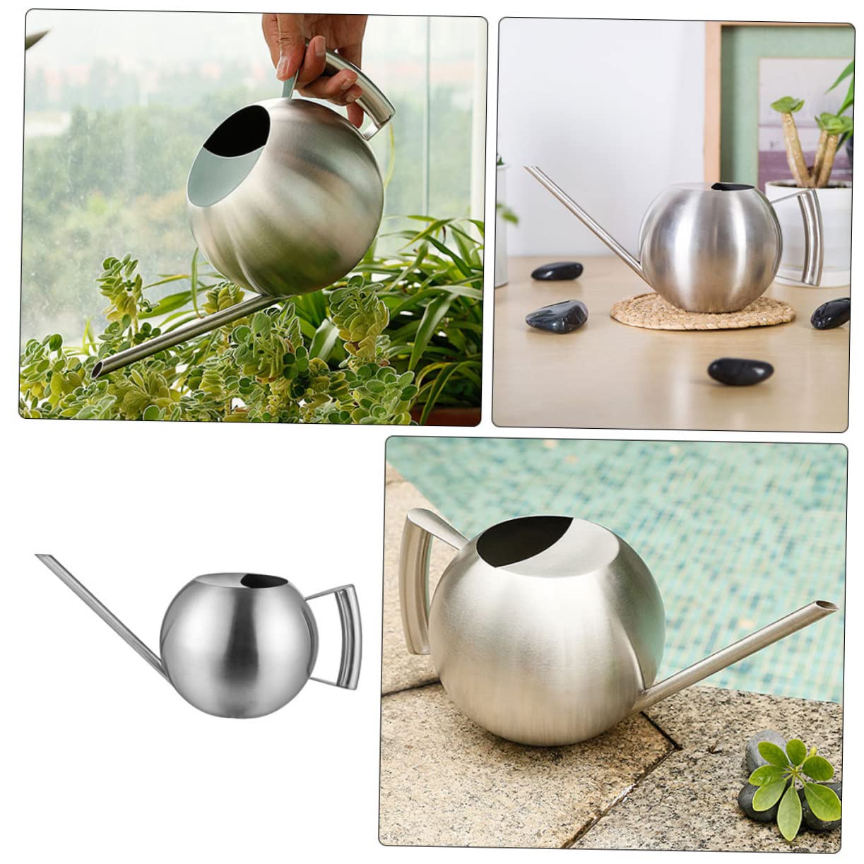 TOYANDONA 1 Pieza Regadera de Jardín Inoxidable para Plantas Suculentas y Riego Interior Diseño Ergonómico y Resistente para Práctico
