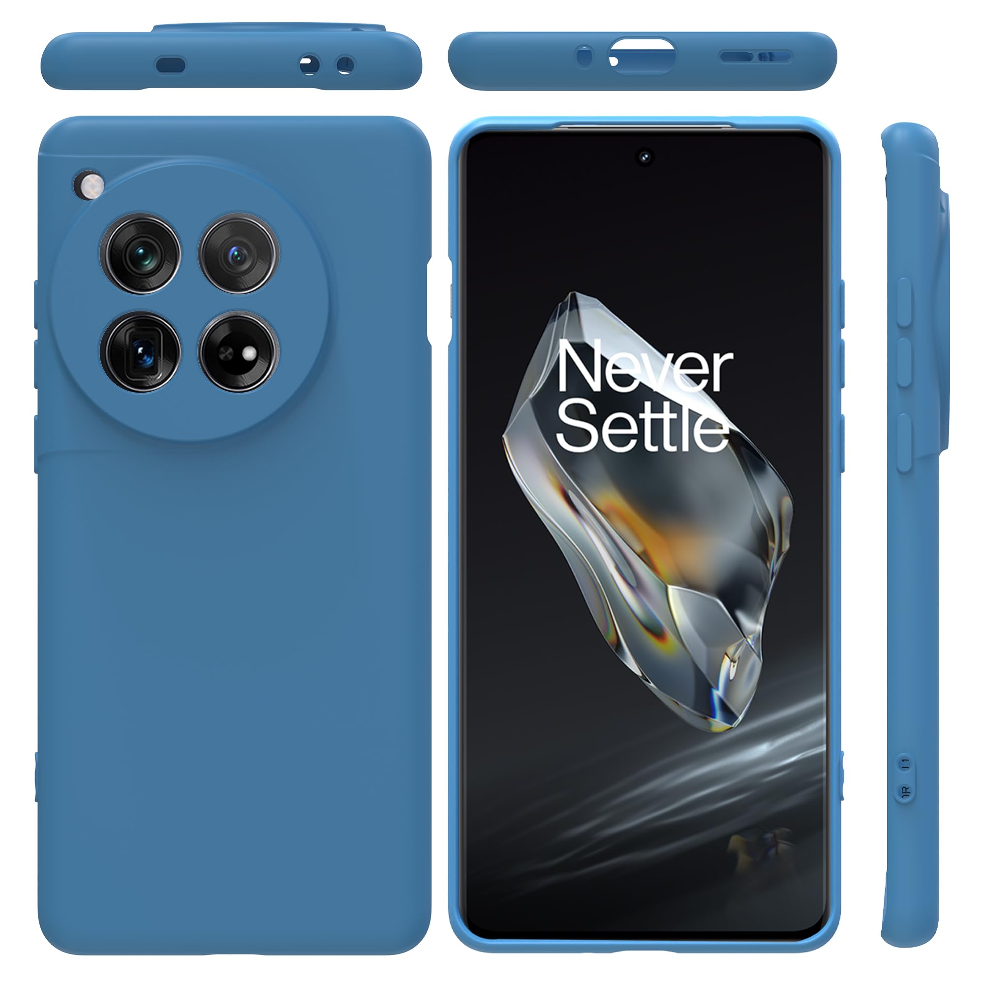 for OnePlus 12 Case,high qualit,Scratch Resistant,Anti-Skid-Skin Feeling Bule Blue