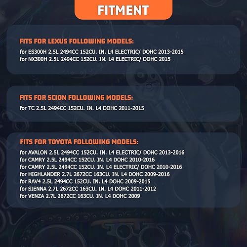 Miniatura 3 de Kit de cadena de distribución para Lexus ES300H Scion TC Camry 2.5L 2.7L DOHC 2009-2016 piezas del mercado de accesorios del motor