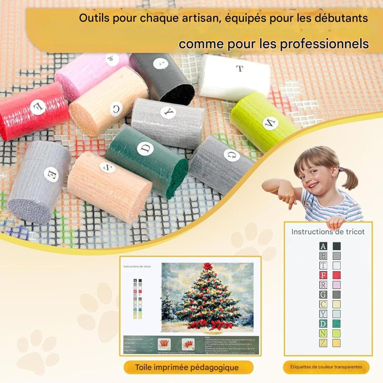 XDEGHUANGSS Juego de alfombras con ganchos para hacer manualidades, juego de fabricación de alfombras y fundas de almohada para adultos y niños, punto de cruz, alfombra de anudación hecha a mano para