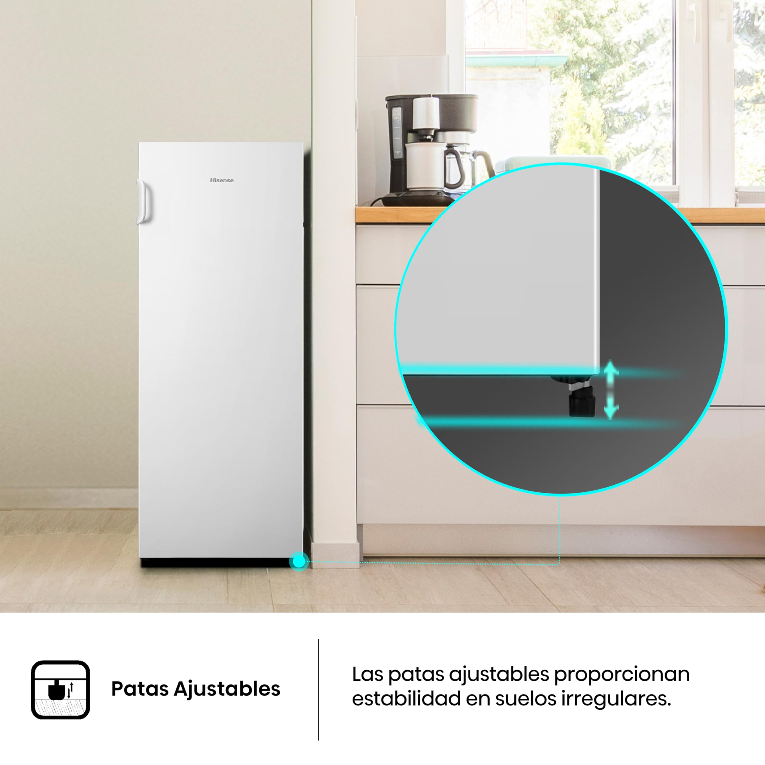 Hisense Congelador FV191N4AW2, TotalNoFrost/Superfreeze/ Alarma de puerta, Multiflow 360°/ BigBox/ 143,4 cm/ compartimento congelador 147 l/ 41 dB/ 205 kWh/blanco