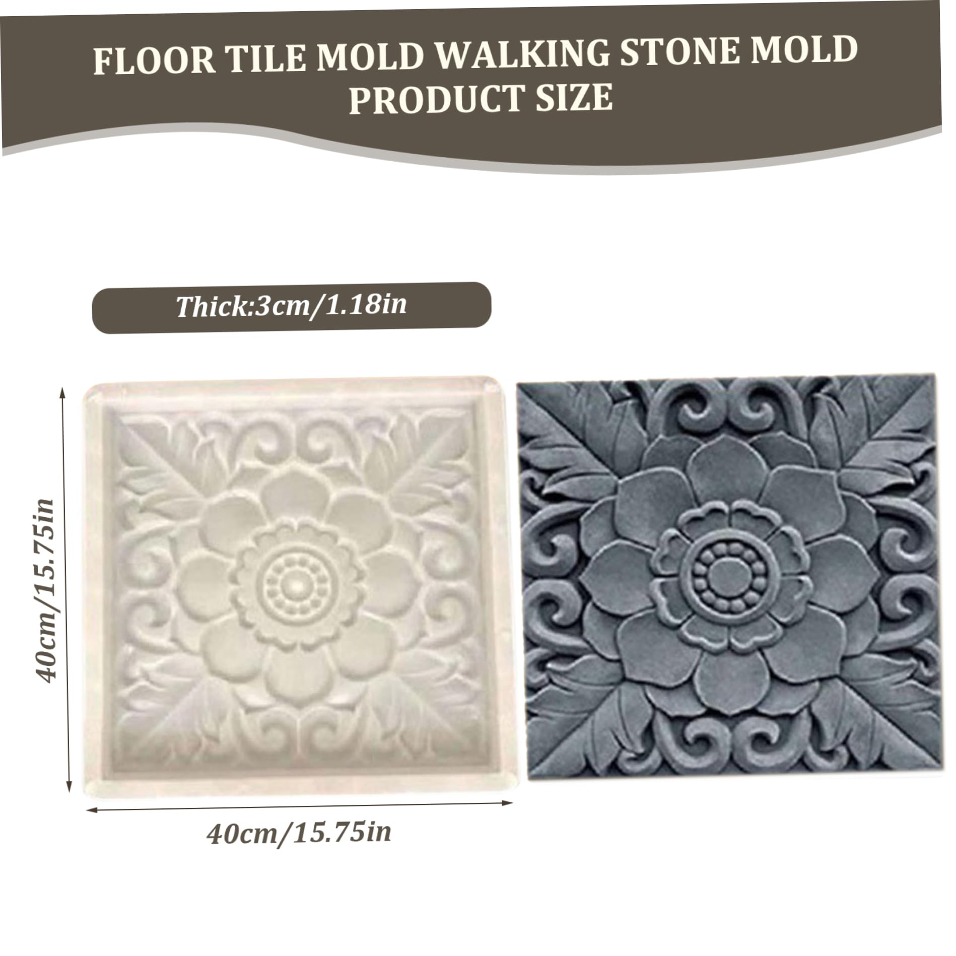 Moldes de concreto, moldes de piedra de plástico Patrón floral Cemento de ladrillo para pasarela de jardín, pasos de bricolaje, caminos de jardín de pavimento, sellos de concreto y formas