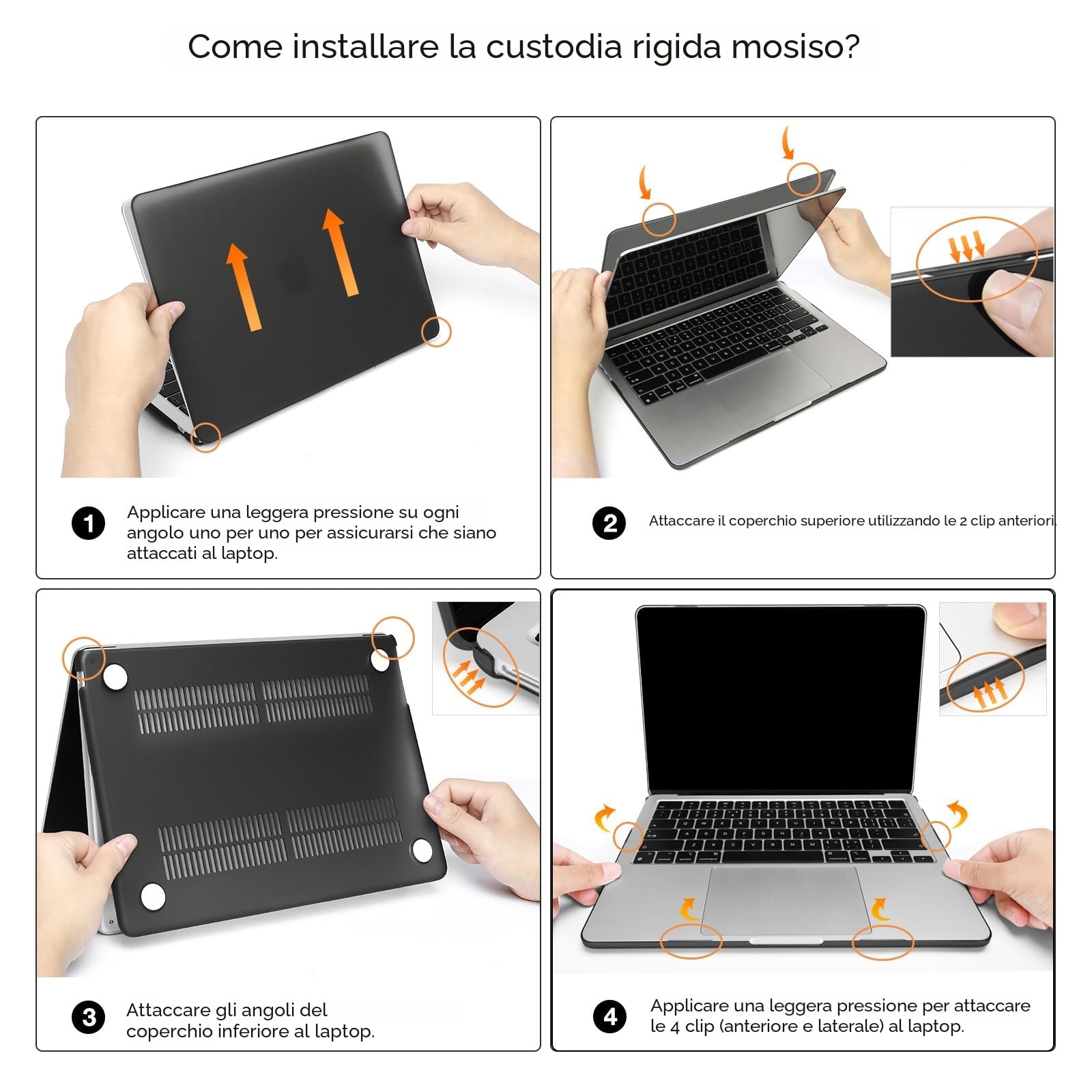 MOSISO Custodia Compatibile con MacBook Air 13 Cover M5 M4 M3 M2 2026-2022 | Copritastiera&Pellicola&Case per MacBook Air 13,6 pollici A3449 A3240 A3113 A2681 2025 2024, Nero