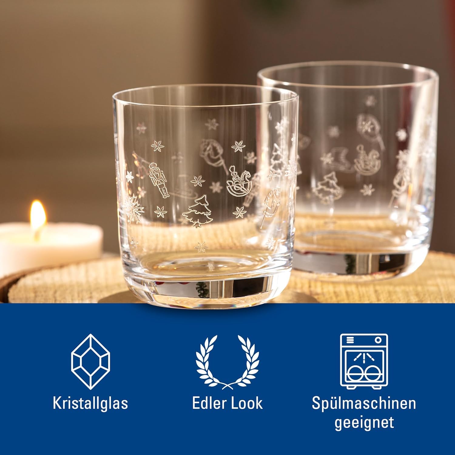 Villeroy & Boch – Toy's Delight Wasserglas-Set 6-teilig, Klar, Spülmaschinenfest, Weihnachten, Christmas, Gläser, Trinkgläser, Kristallglas