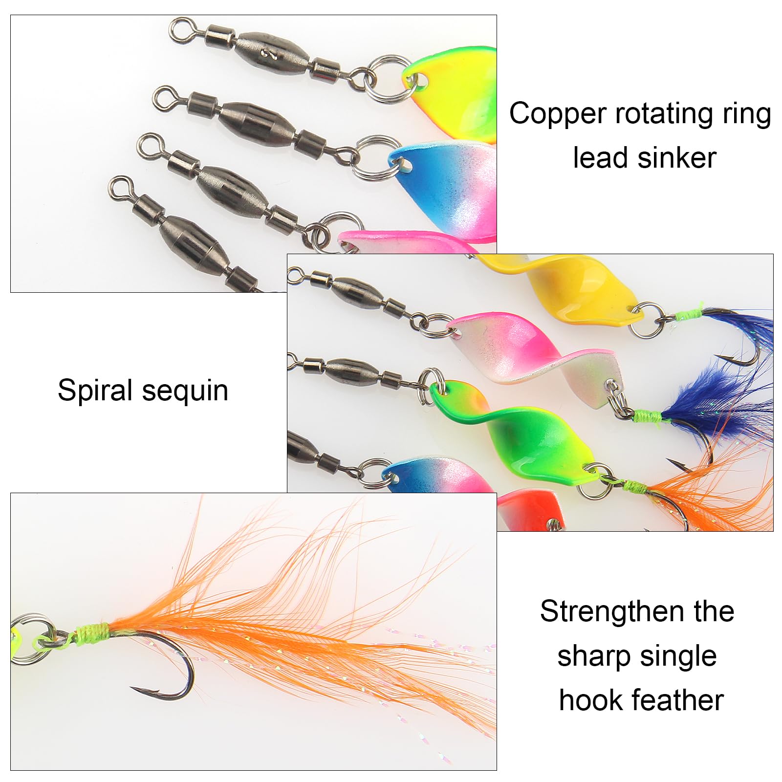 CHENYU Lot De 6 Cuillères De Pêche Avec Swivels – Leurres Métalliques Torsadés Pour Brochet, Truite, Bar