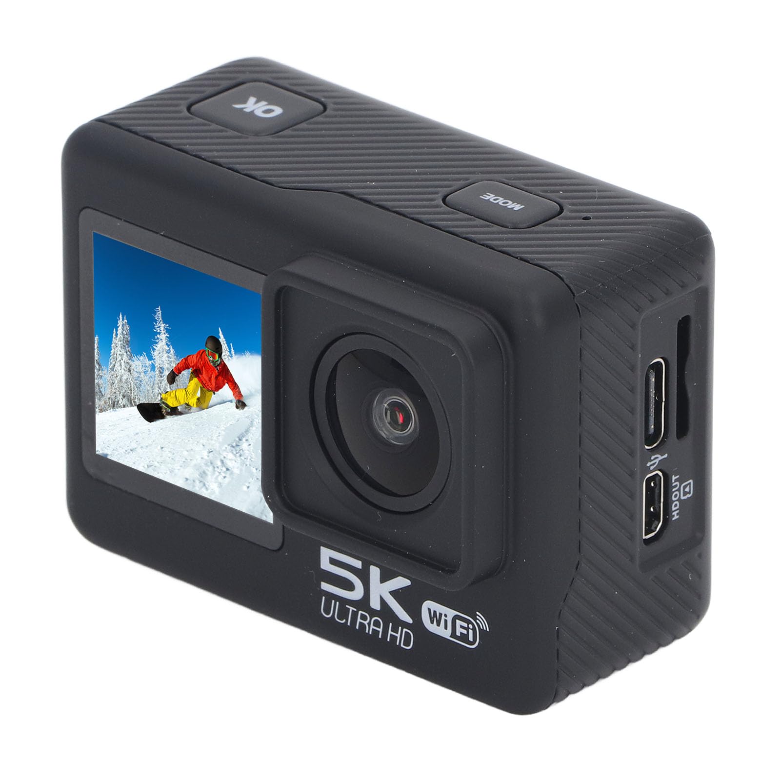 Yctze 5K-Actionkamera mit 48 MP Auflösung, 6 Achsen Anti-Shake, 170-Grad-Weitwinkel-WLAN, Wasserdicht, Mehrere Modi Zum Tauchen, Surfen, Schwimmen