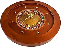 Vista 1 de Yuanhe Rueda de ruleta de madera de lujo, juego de ruedas de ruleta de 20 pulgadas, rodamientos de precisión de grado casino, torreta de latón