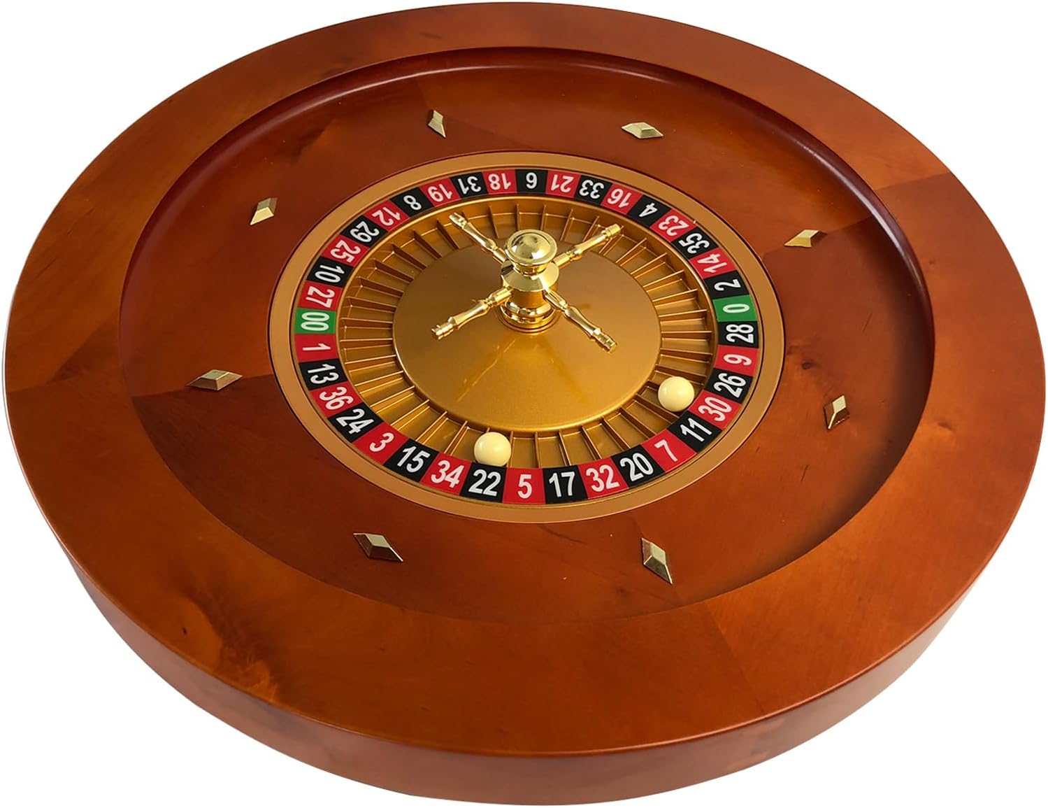 Yuanhe Deluxe Wooden Roulette Wheel - 20Inch Roulette Wheel Set, Casino Grade Precision Bearings,Chrome-Plated Brass Turret,Very Smooth Spinning Action,Great for Home Game Night or Professional Use