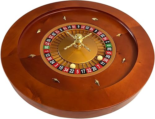 Yuanhe Rueda de ruleta de madera de lujo, juego de ruedas de ruleta de 20 pulgadas, rodamientos de precisión de grado casino, torreta de latón