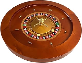 Yuanhe Deluxe-Roulette-Rad aus Holz, 50,8 cm, Präzisionslager in Casinoqualität, verchromter Messingturm, sehr leichtgängige Drehbewegung, ideal für Spielabende zu Hause oder den professionellen