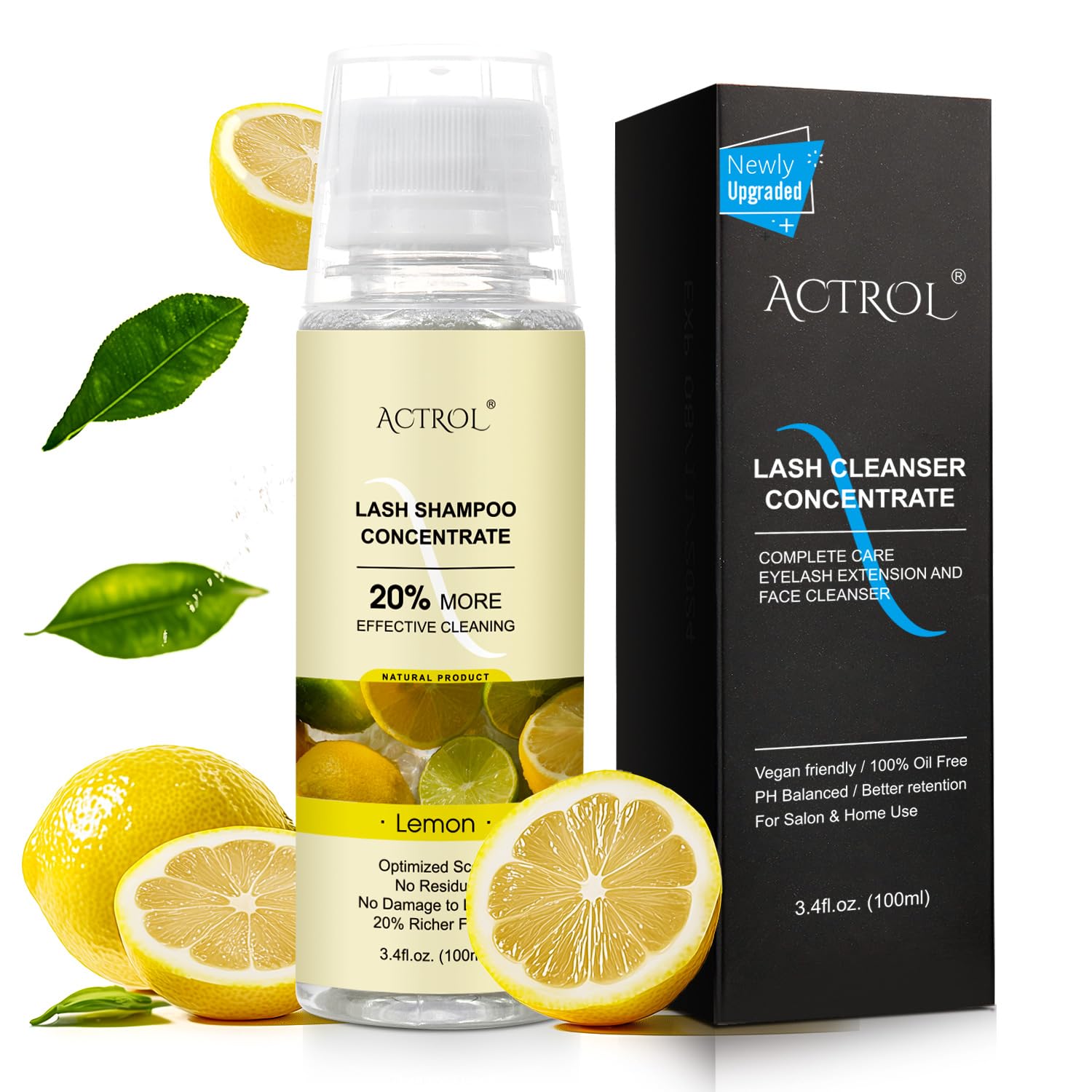 ACTROL Eyelash Shampoo Concentrate 100ml Lash Cleanser Concentrate Lash Wash Concentrate Upgrade Shampoo for Lashes DIY Eyelash Extensions Shampoo