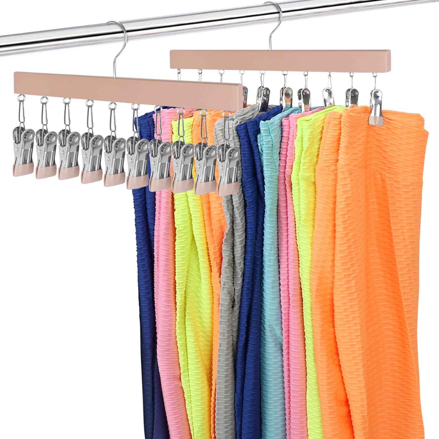 Legging Organizer for Closet, ORROENS Wooden Hangers with