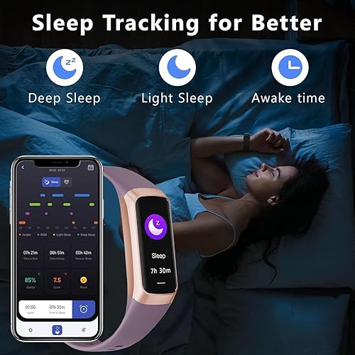 Miniatura 5 de Rastreador de actividad física con monitor de frecuencia cardíaca, oxígeno en sangresueño, más de 20 modos deportivos para mujereshombres, reloj