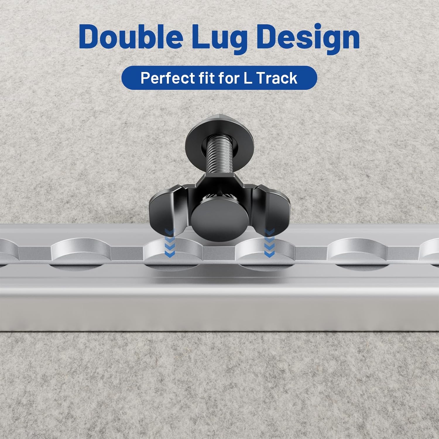 Anina Spare Tire Carrier for Enclosed Trailer, Wall Mount Bracket Holder+6PCS L-Track Double Lug Threaded Stud Nut Fitting Tie Down Mounting Bolts for Heavy Duty Anchor Points