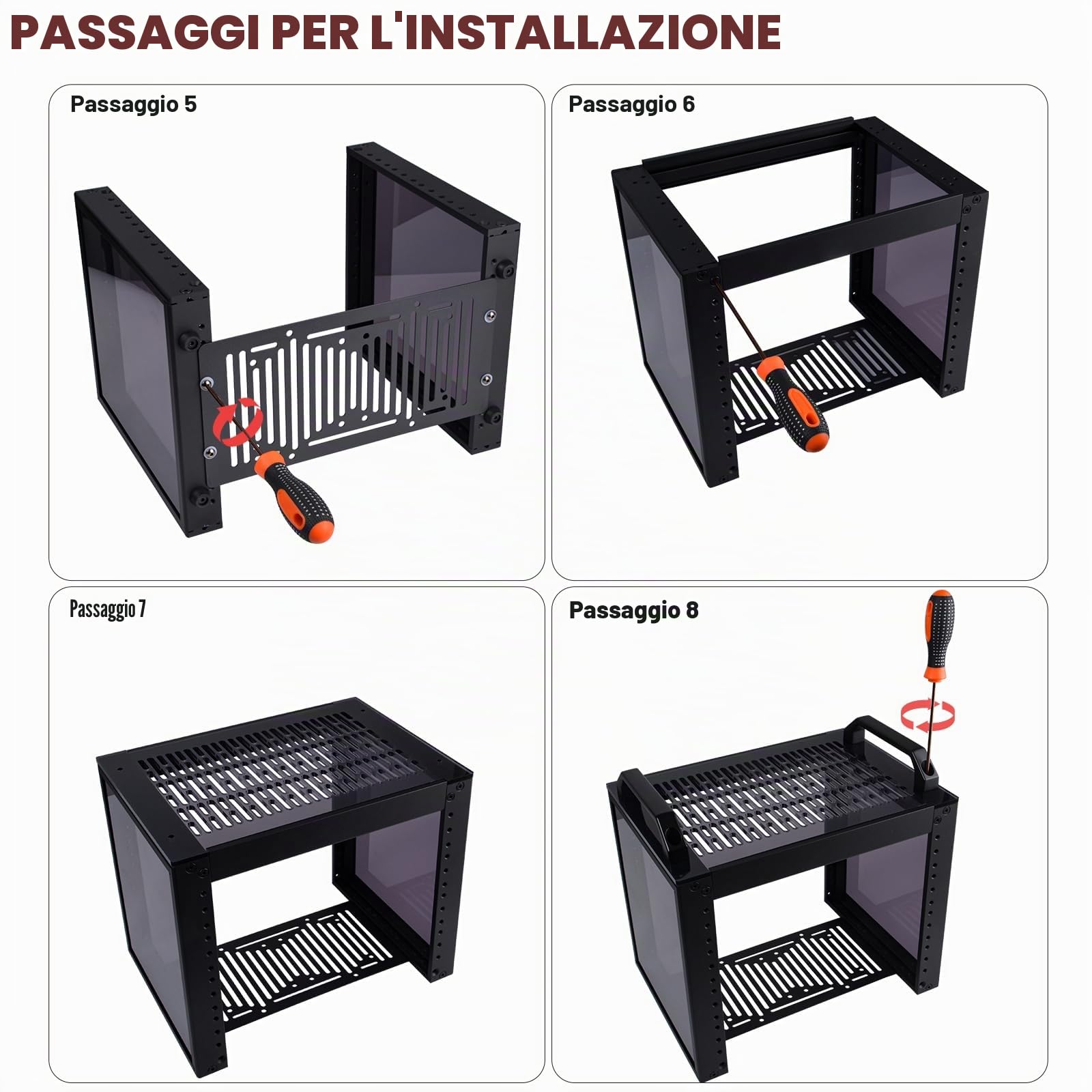 GeeekPi DeskPi RackMate T0 - Armadio rack per server, rete, apparecchiature A/V 4U, rack rack da 25,4 cm, colore nero