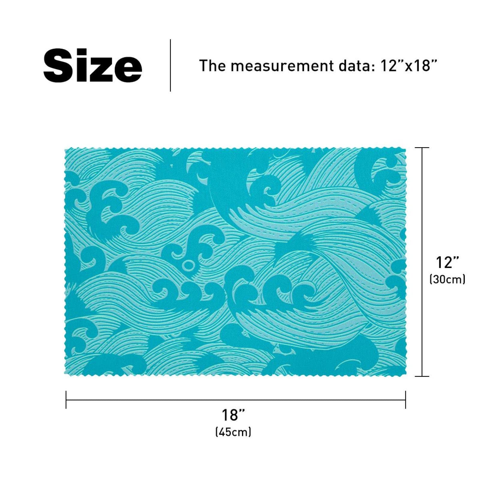 ランチョンマット 4枚 30×45cm ターコイズ ランチョンマット 北欧 2枚