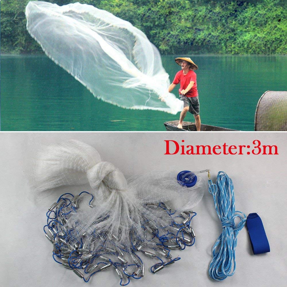 Amazon.com : WUPYI Fishing Net,10FT/14FT/18FT/22FT Hand Mesh Cast Net Saltwater Clear Bait Casting Net w/Hollow Sinker (10) : Sports & Outdoors Amazon.com : WUPYI Fishing Net,10FT/14FT/18FT/22FT Hand Mesh Cast Net Saltwater Clear Bait Casting Net w/Hollow Sinker (10) : Sports & Outdoors
