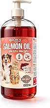 Premium Salmon Oil for Dogs and Cats 1L – Omega 3 EPA and DHA – Origin Scotland – Food Supplement with Fatty Acids and Vitamin E