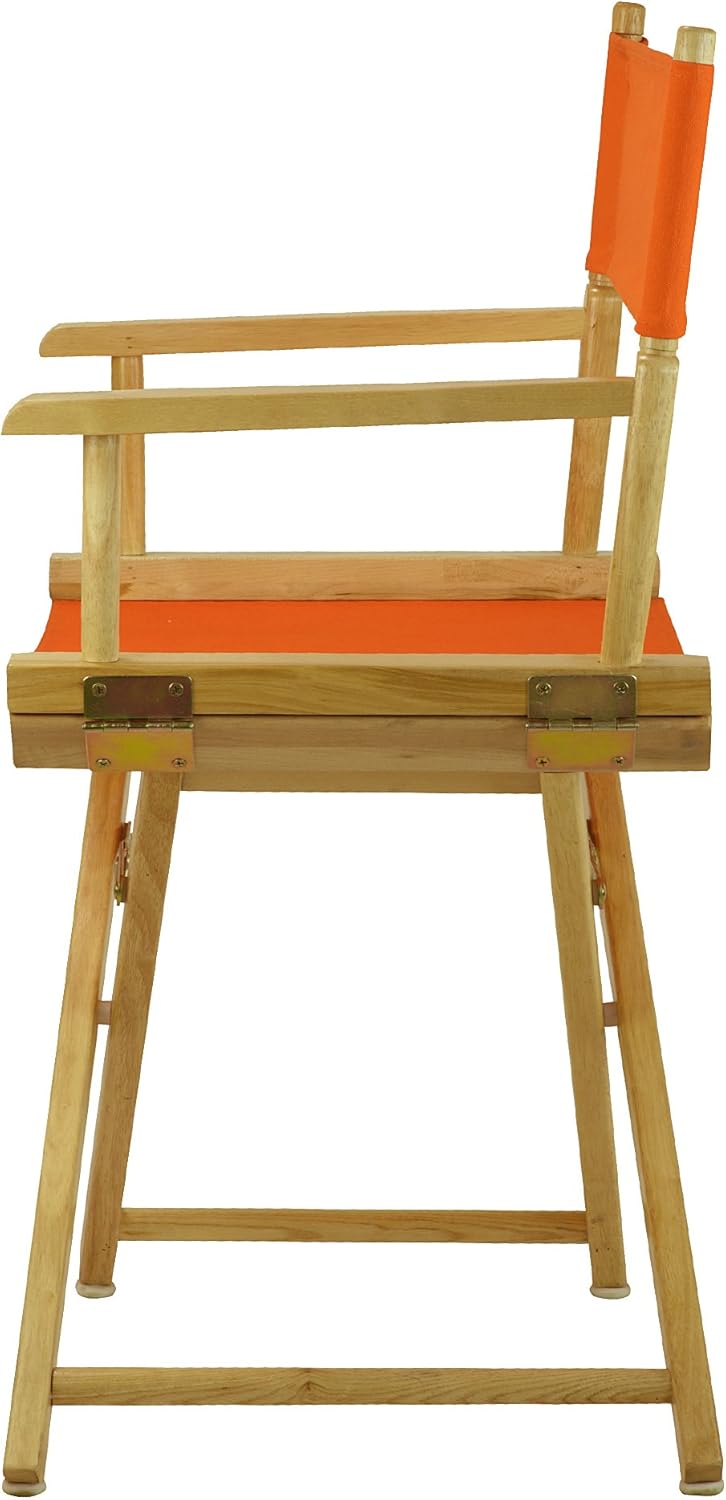 Casual Home 18" Director's Chair Natural Frame with Tangerine Canvas