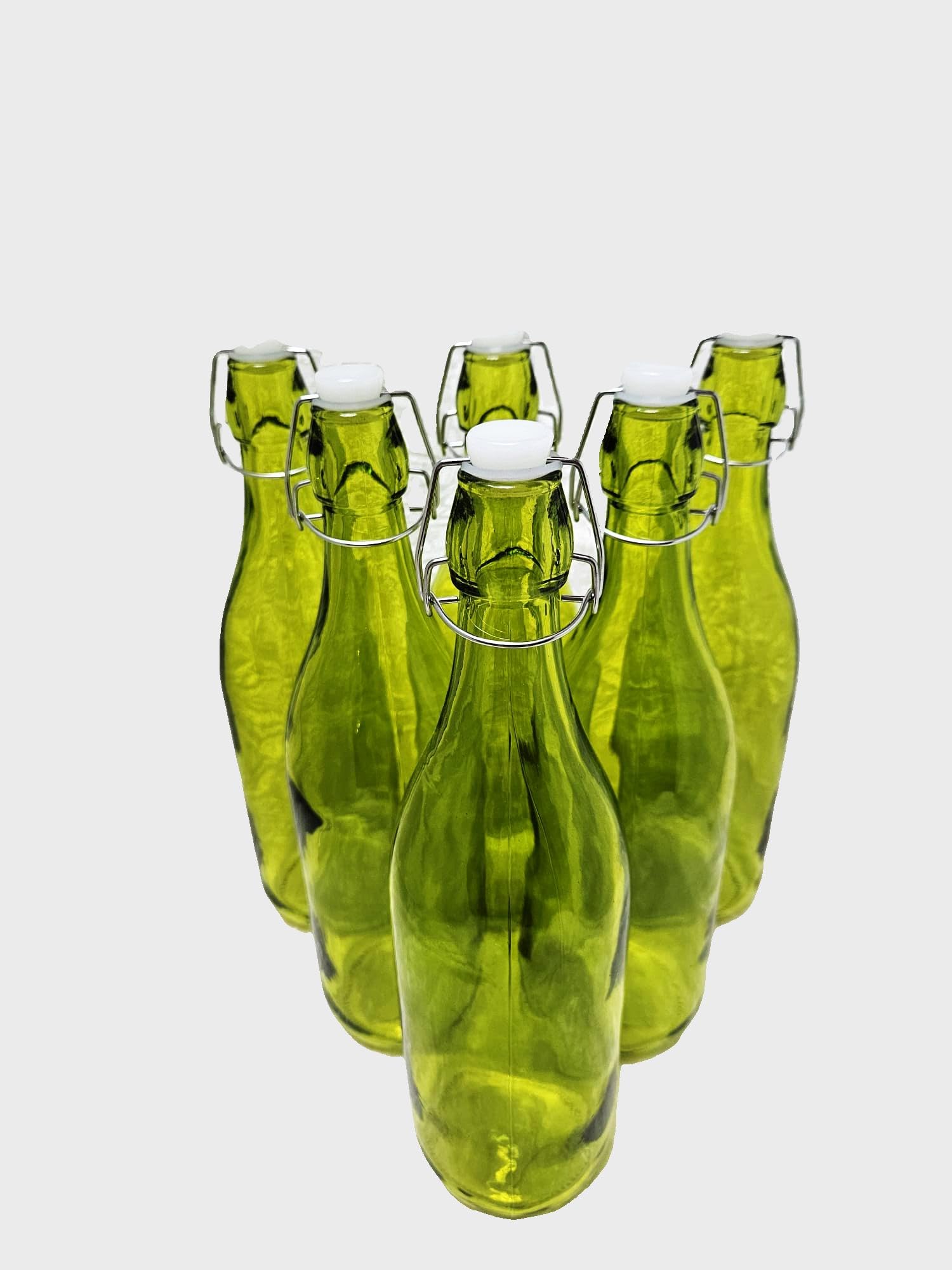 Kware Lime 6Pcs 1L Glass Bottles With Swing Top Brewing Bottles Airtight Preserve Bottles For Home Brewing Oil Vinegar Beer Wine Cider Soda 1000Ml/35Oz (, 500Ml)