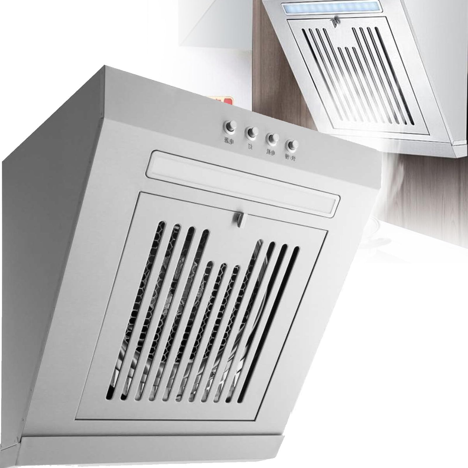 Cappa aspirante laterale LED, Cappa aspirante piccola acciaio inossidabile, Cappa aspirante cucina, Mini cappa aspirante, per Cucina,ristorante,appartamenti,600mm