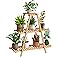 GHWIE Plant Stand Indoor Plant Shelf Outdoor bamboo Plant Rack, 3 Tiers Ladder Plant Holder Flower Stand for Living Room Balc
